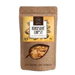 NATU Kokosové chipsy slaný karamel BIO 70 g