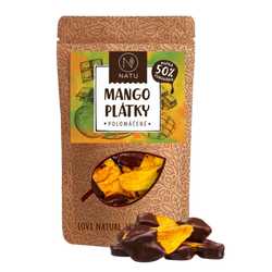 NATU Mango plátky polomáčené 50% hořká čokoláda 120 g
