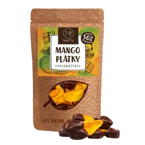 NATU Mango plátky polomáčené 50% hořká čokoláda 120 g