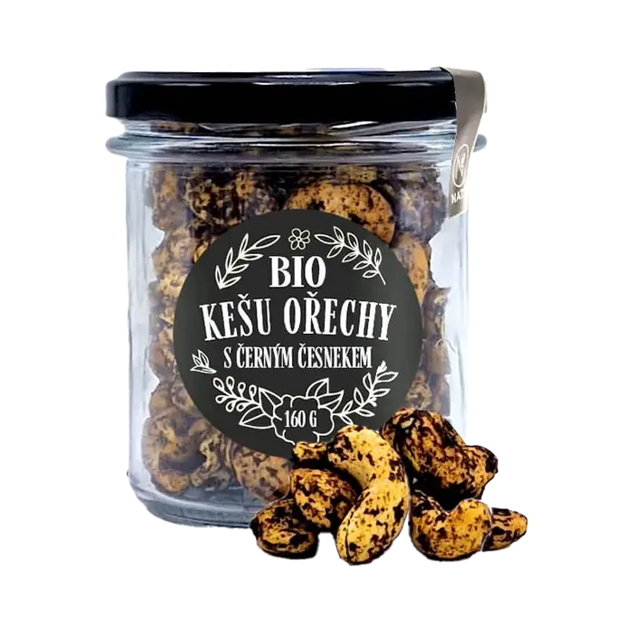 Natu Ořechy kešu s černým česnekem BIO 160 g