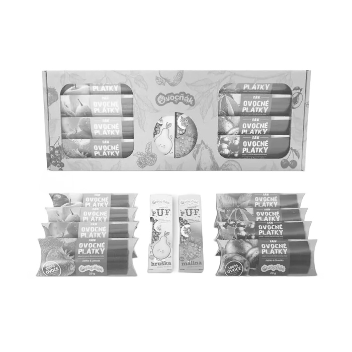 Ovocňák Dárková sada s plátky a pufy 320g