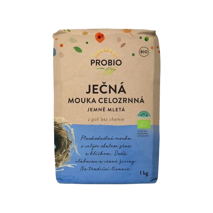 PROBIO Mouka ječná celozrnná jemně mletá 1 kg BIO