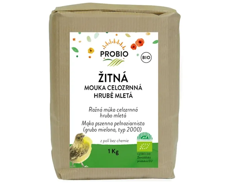 PROBIO Mouka žitná celozrnná hrubě mletá 1 kg BIO