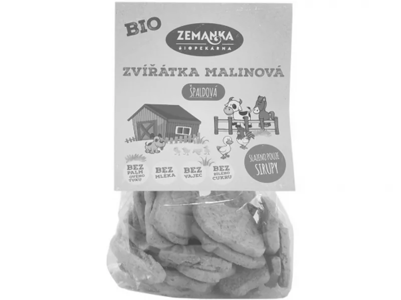 Biopekárna Zemanka Špaldová zvířátka malinová 100g Bio