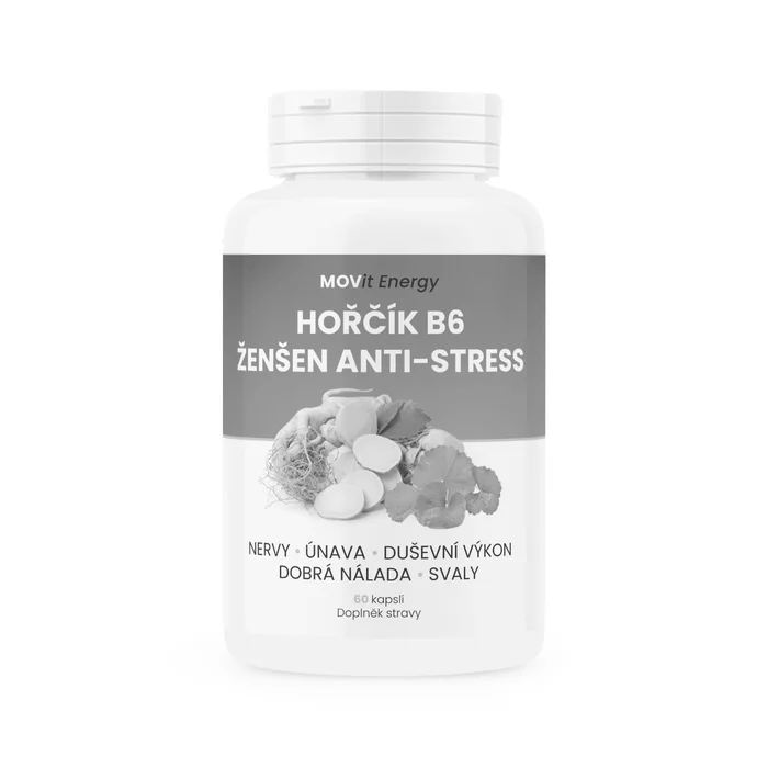 MOVit Hořčík B6 Ženšen Anti-stress 60 kapslí