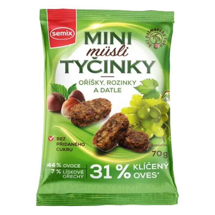 Semix Mini Müsli tyčinky s oříšky bez lepku 70g
