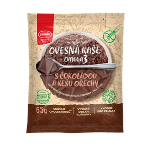 Semix Ovesná kaše omega 3 s čokoládou a kešu ořechy bez lepku 65 g