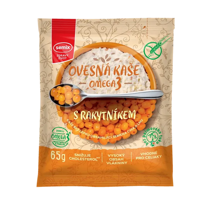 Semix Ovesná kaše omega 3 s rakytníkem bez lepku 65 g