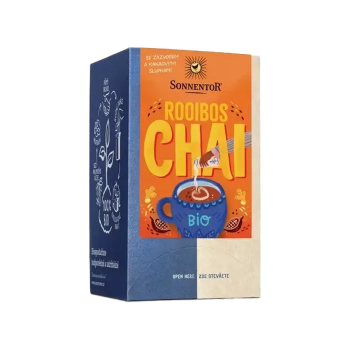 Sonnentor Chai rooibos se zázvorem a kakaovými slupkami 18 x 1,8 g BIO