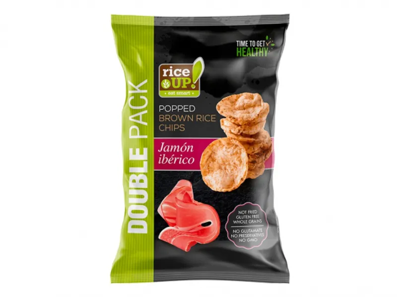 Rice Up! Chipsy z hnědé rýže Jamón Ibérico 120g