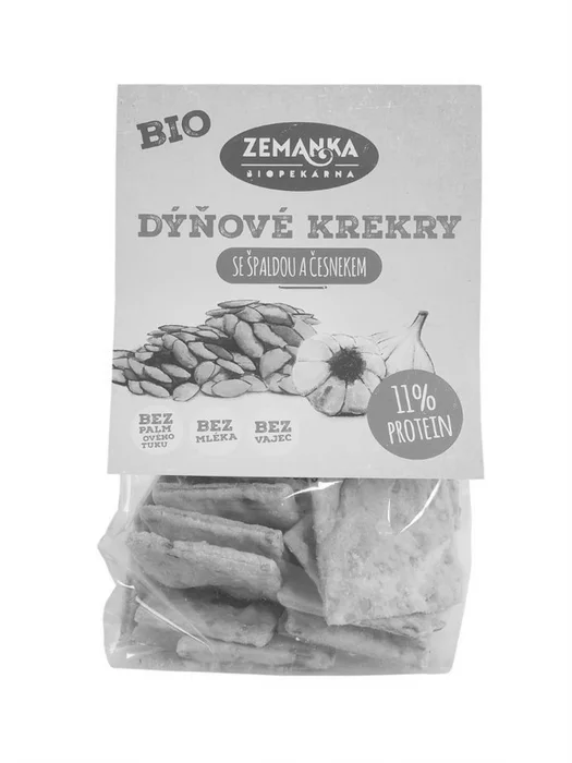 Biopekárna Zemanka Dýňové bio krekry se špaldou a česnekem 100g