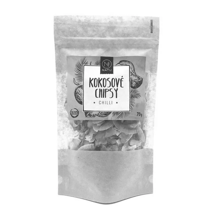 NATU Kokosové chipsy chilli BIO 70 g