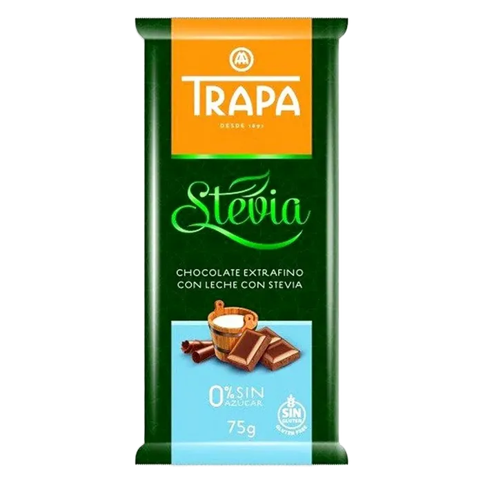 Trapa Čokoláda mléčná se stevií bez lepku 75g