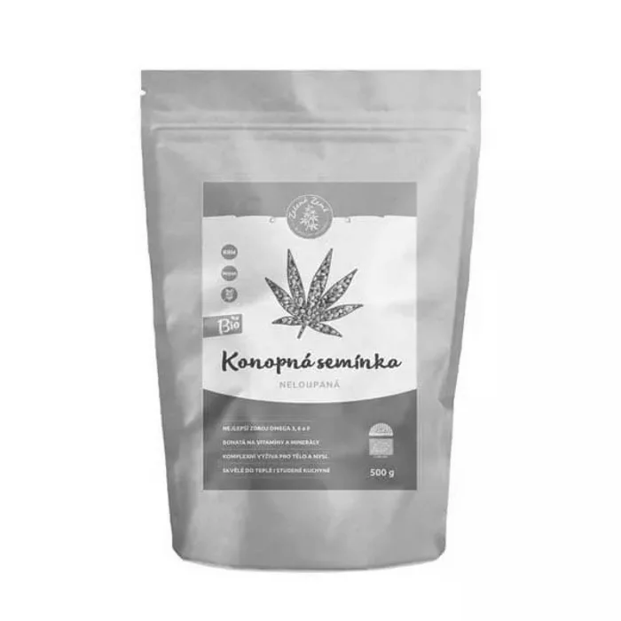 Zelená země Konopné semínko neloupané 500 g BIO