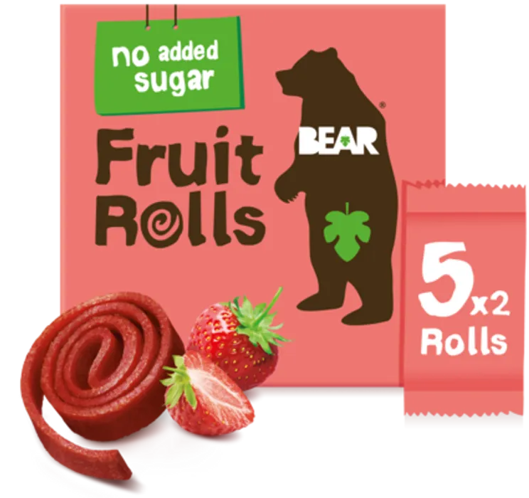 Yoyo Bear Fruit Rolls jahoda ovocné rolované plátky 5 x 20 g