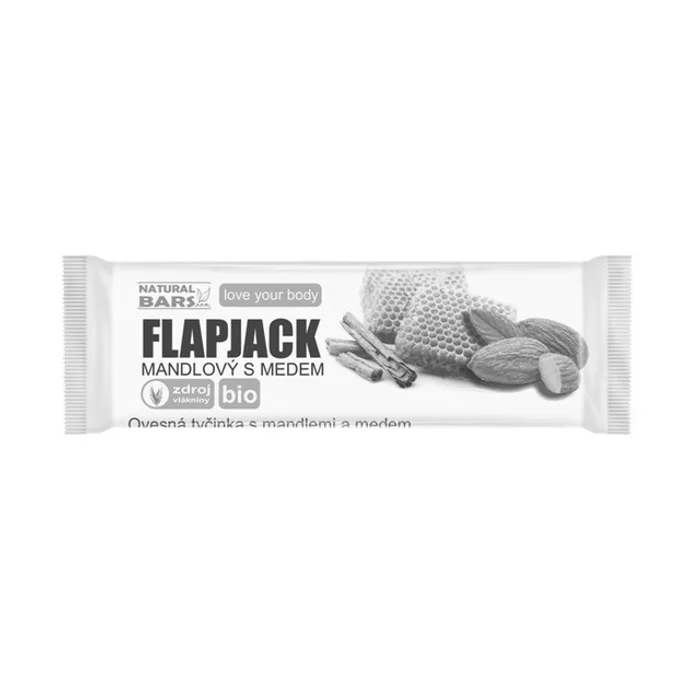 Natural Bars Flapjack mandlový s medem 40g BIO