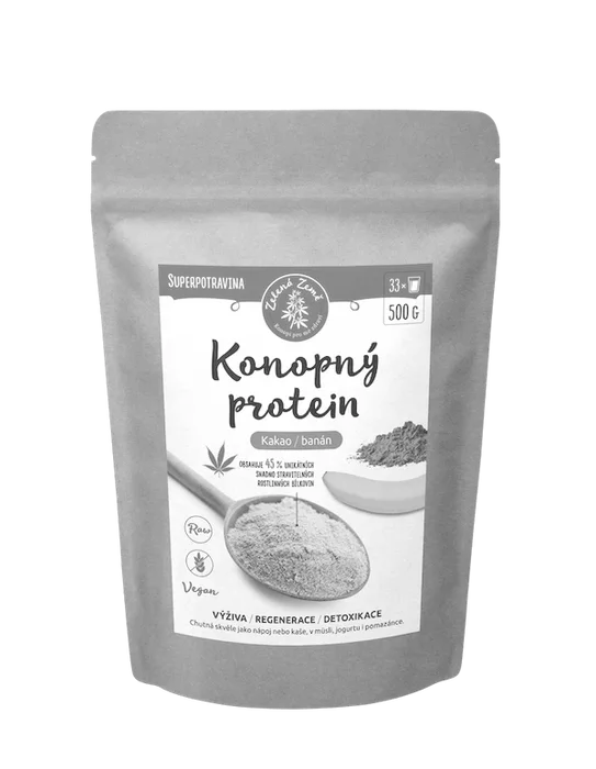 Zelená Země Konopný protein kakao a banán 500 g