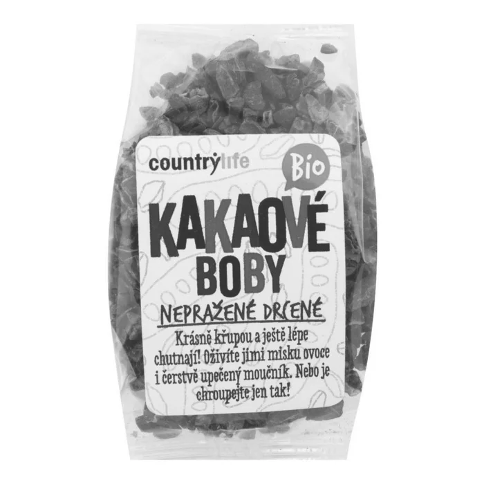 Country Life kakaové boby nepražené drcené 100g BIO