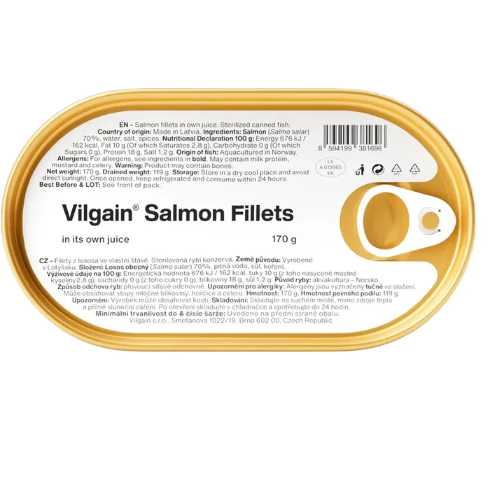 Vilgain Filety z lososa ve vlastní šťávě 170g