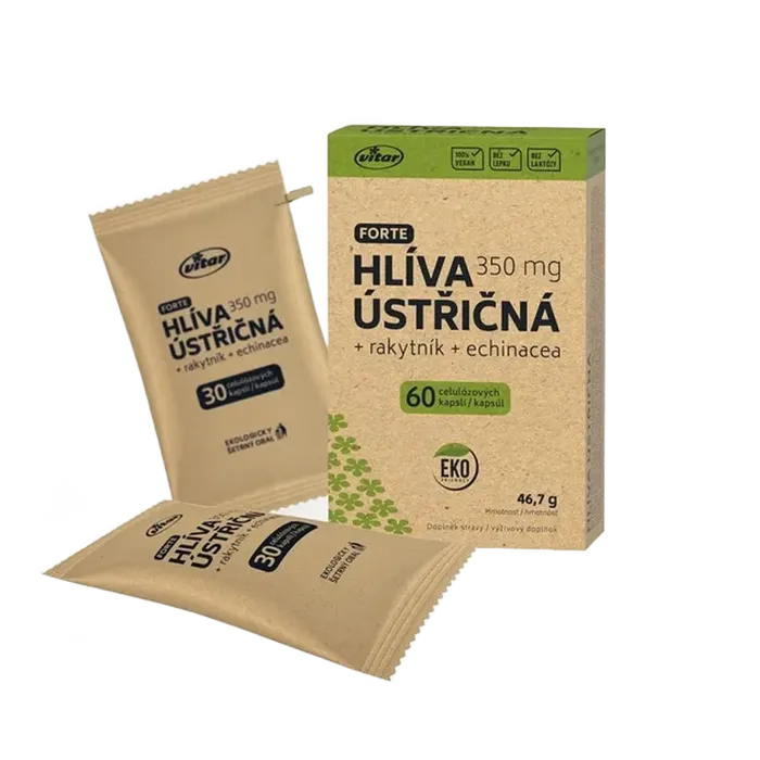 Vitar Hlíva ústřičná + echinacea + rakytník EKO 60 kapslí