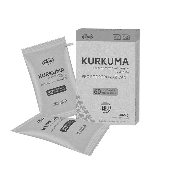 Vitar Kurkuma + ostropestřec EKO 60 kapslí