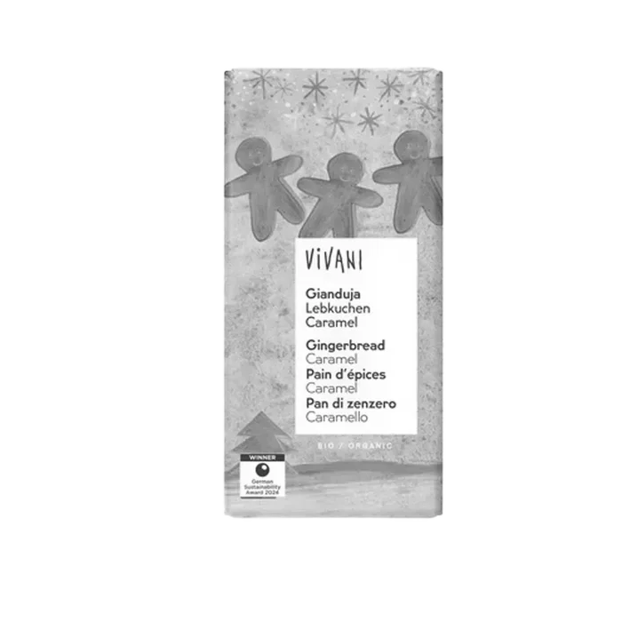 Vivani Mléčná čokoláda nugátová perník-karamel 100 g BIO
