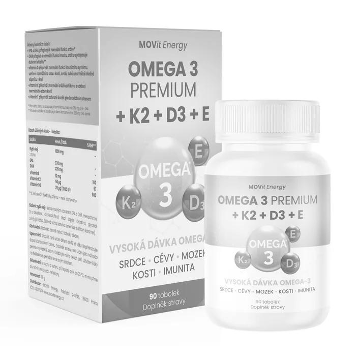 MOVit Omega 3 Premium + K2 + D3 + E 90 tobolek