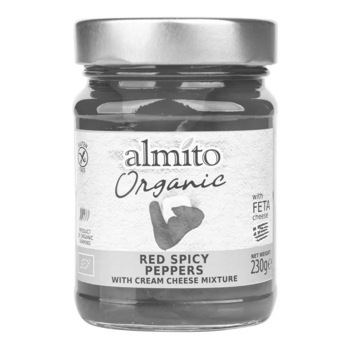 Almito Papriky červené pikantní plněné sýrem 230g Bio