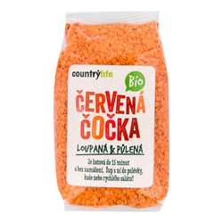 Country Life Čočka červená půlená 500g BIO
