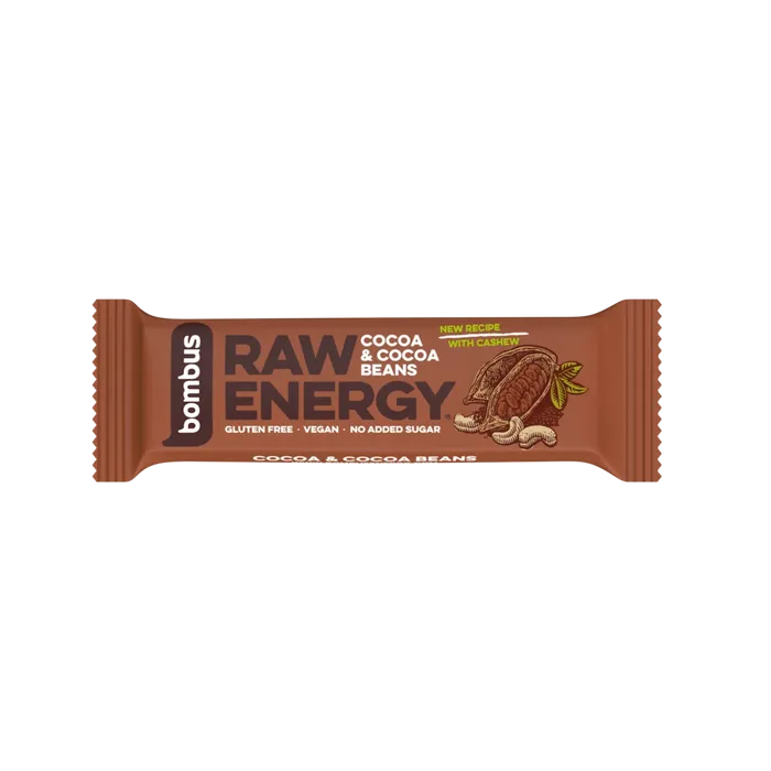 Bombus Raw Energy tyčinka kakao a kakaové boby 50 g