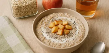 Teplá miska z klíčených vloček s pečeným jablkem