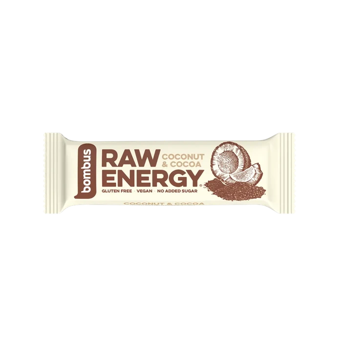 Bombus Raw Energy tyčinka kakao a kokos 50 g