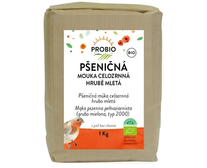PROBIO Mouka pšeničná celozrnná hrubě mletá 1 kg BIO
