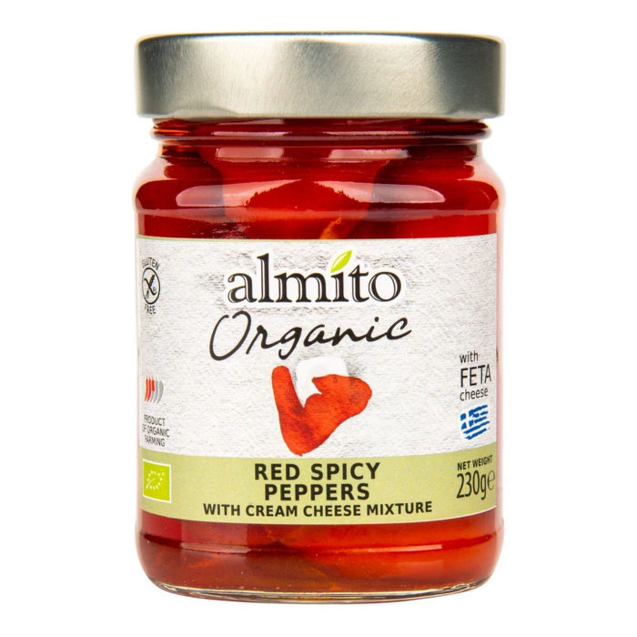 Almito Papriky červené pikantní plněné sýrem 230g Bio