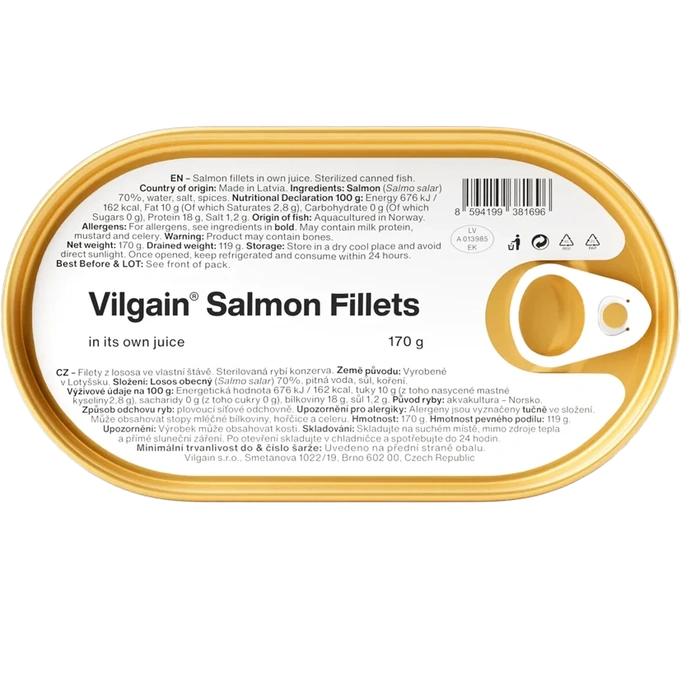 Vilgain Filety z lososa ve vlastní šťávě 170 g