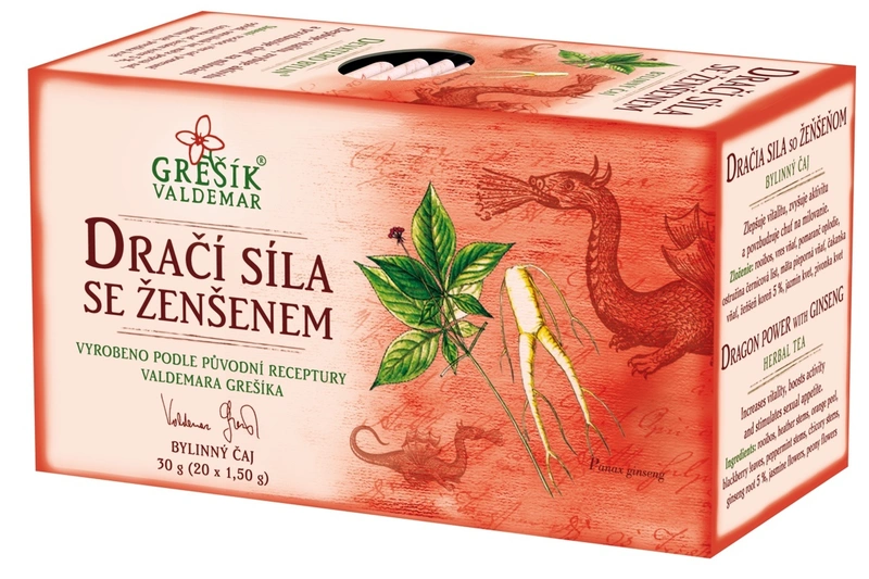Grešík Dračí síla se ženšenem čaj 20 x 1,5 g