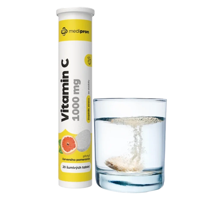 medipron Vitamin C 1000 mg červený pomeranč 20 šumivých tablet