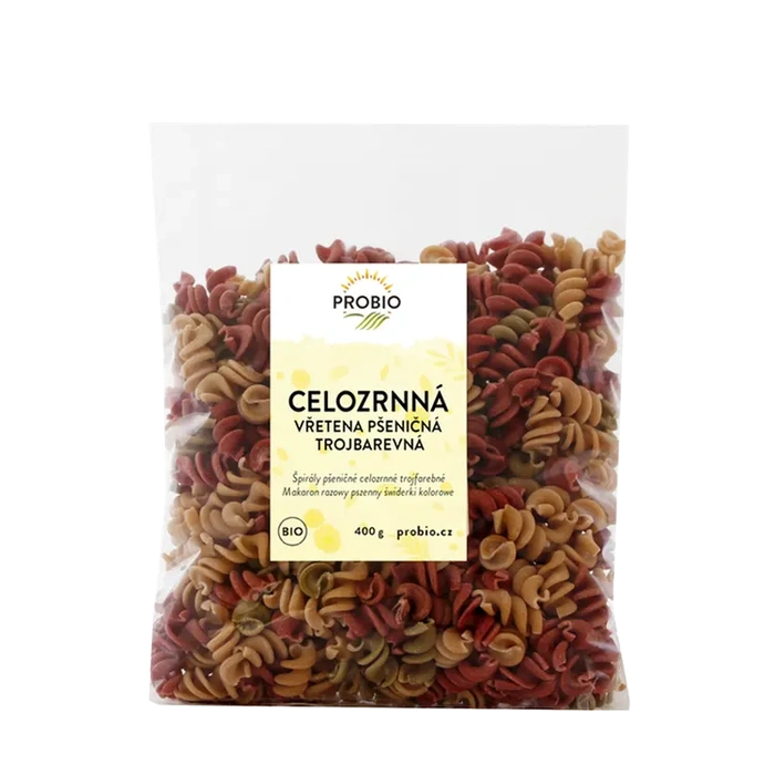 PROBIO Vřetena pšeničná celozrnná barevná MIX  400g
