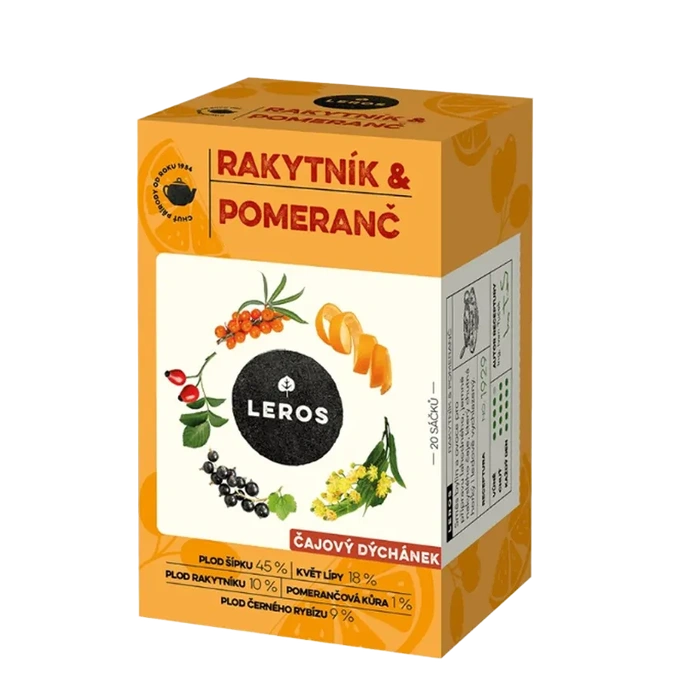 LEROS Čajový dýchánek rakytník & pomeranč 20x2 g