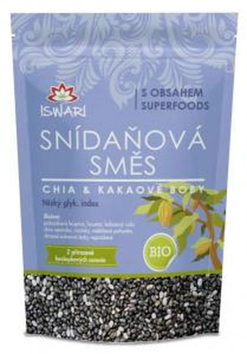 Iswari směs snídaňová Chia a kakaové boby 300g Bio