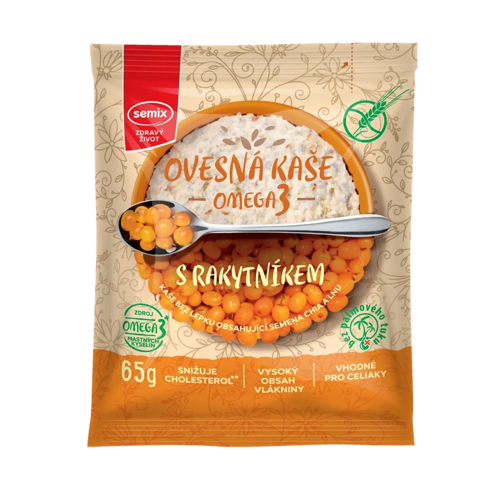Semix Ovesná kaše omega 3 s rakytníkem bez lepku 65 g