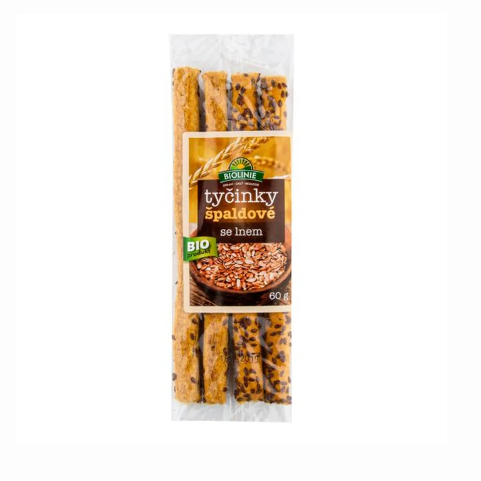 Biolinie Tyčinky špaldové s lněným semínkem 60 g Bio
