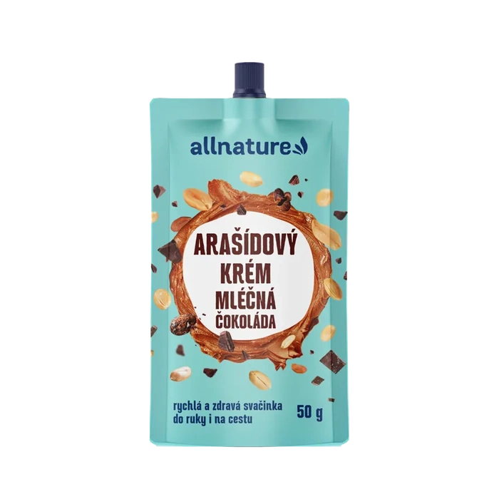 Allnature Arašídový krém s mléčnou čokoládou 50 g