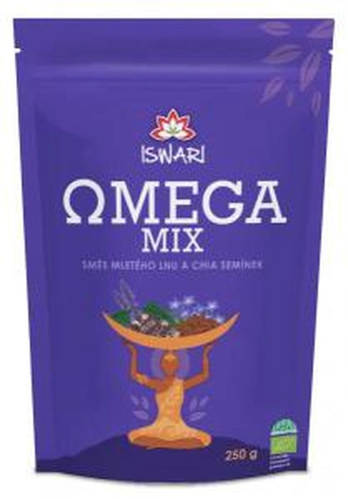 Iswari Omega mix směs mletá semínka chia a hnědý len 250 g Bio