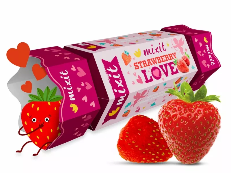 Mixit Valentýnský bonbon - celé křupavé jahody 40 g