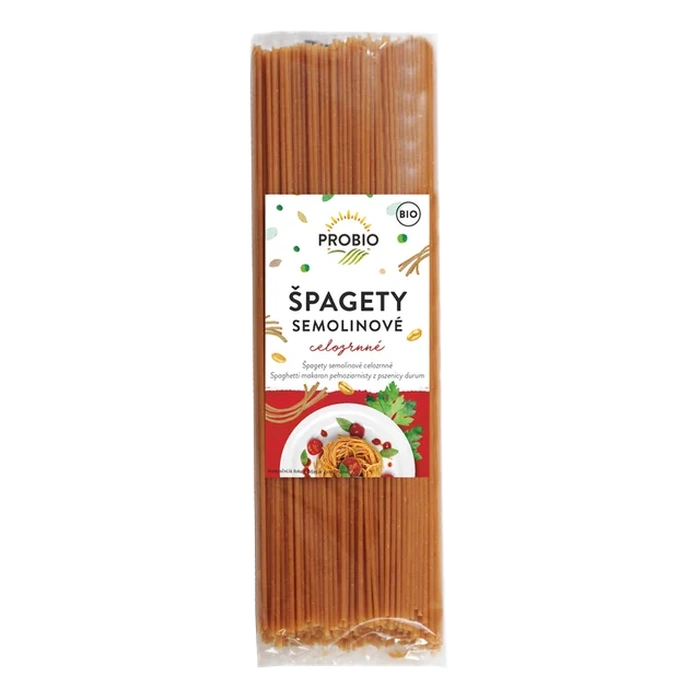 PROBIO Špagety semolinové celozrnné 500 g BIO