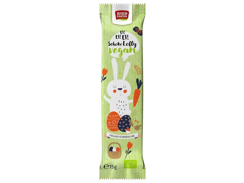 Rosengarten Velikonoční čokoládové lízátko vegan 15g Bio