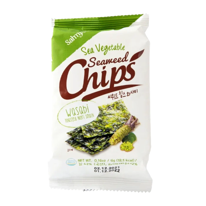 Sahmyookfoods Mořské řasy Snack pražené Nori s příchutí wasabi 4 g