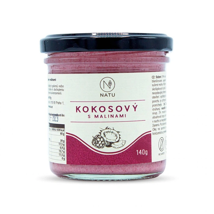NATU Kokosový krém s malinami 140g