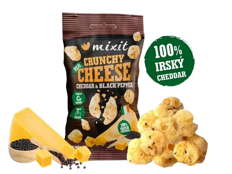 Mixit Křupavý sýr do kapsy - irský cheddar a čený pepř 20 g